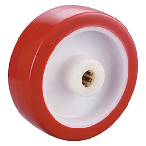 Red Injection Polyurethane Wheel with Polyamide Wheel Centre
