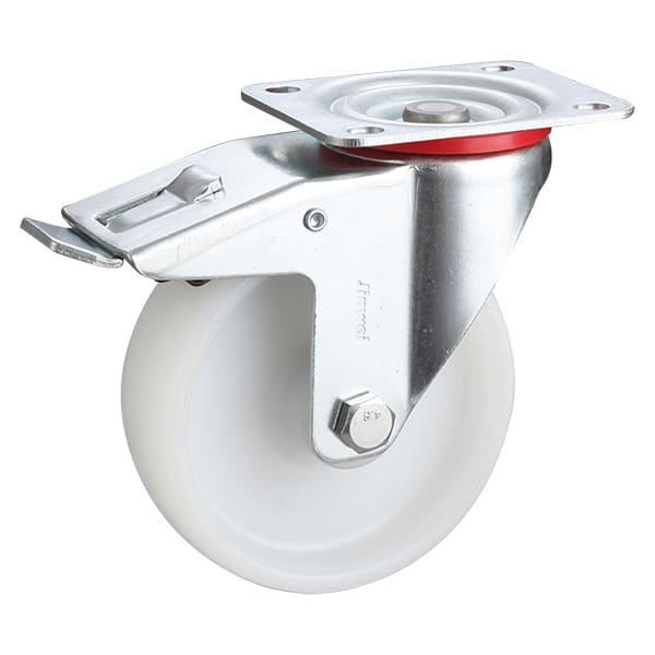 Total Brake White Polyamide Industrial Castors