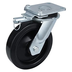 Extra Heavy Duty Directional Lockable Castors with Black Elastic Rubber from China Supply