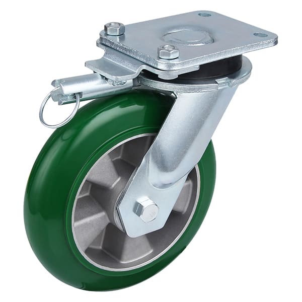 Extra Heavy Load Round Elastic Polyurethane Directional Lockable Castor Wheels