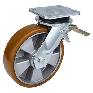Extra Heavy Load Casting Polyurethane Tail Brake Castor Wheels from Taishan Manufacturers