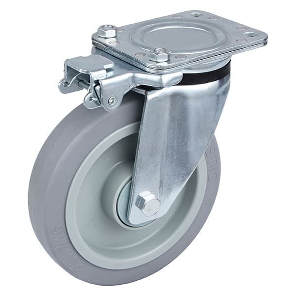 Heavy Duty All Terrain Elastic Rubber Directional Lockable Castor Wheels Manufacturer