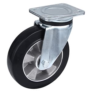 Heavy Load Black Elastic Rubber Swivel Castor Wheels Best Manufacturer
