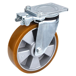 heavy industrial casting polyurethane directional lockable castor wheels up to 800kg