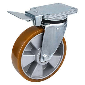 Heavy Capacity All Terrain Casting Polyurethane Central Brake Castor Wheels Supply