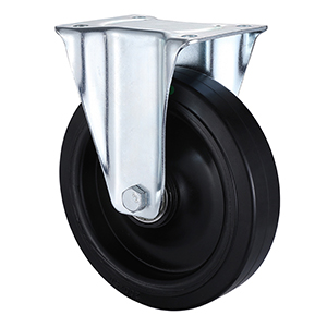 Hight Quality Industrial Black Elastic Rubber Fixed Castor Wheels ODM Service