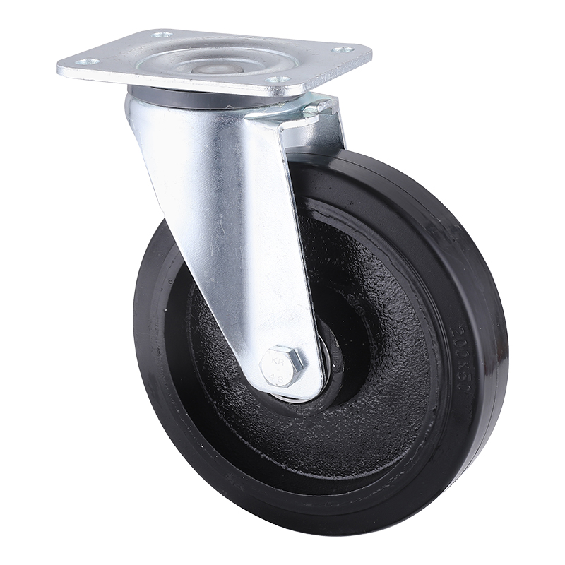 Hight Quality Industrial Black Elastic Rubber Swivel Castor Wheels OEM Service