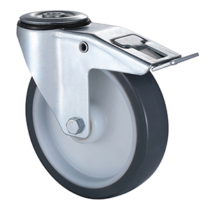 Top Industrial Grey Polyurethane Bolt Hole Castor Wheels with Total Brake OEM Service