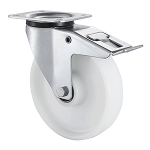 Industry Leading White Nylon Castors with Total Brake China