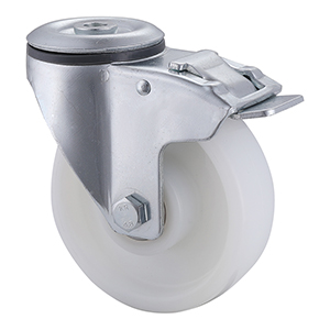 Industry Leading White Nylon Castors with Bolt Hole with Total Brake Supplier