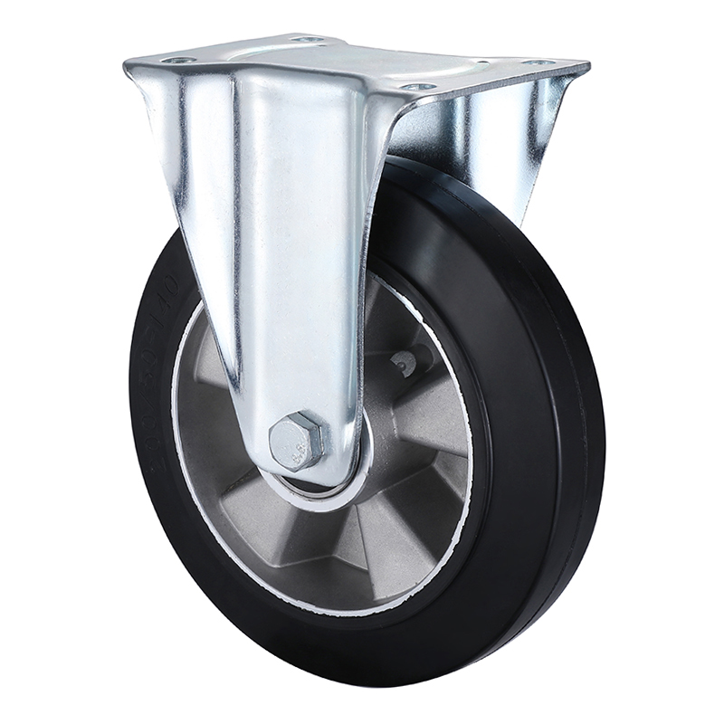 Excellent Quality Industrial Black Elastic Rubber Fixed Castors China Company