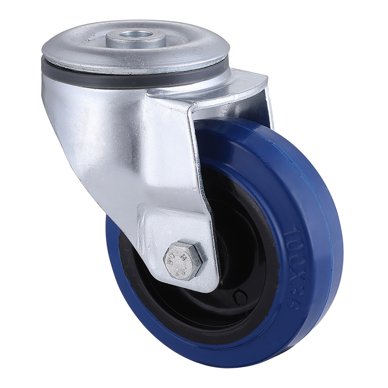 Hight Quality Industrial Blue Elastic Rubber Bolt Hole Castors Dealer