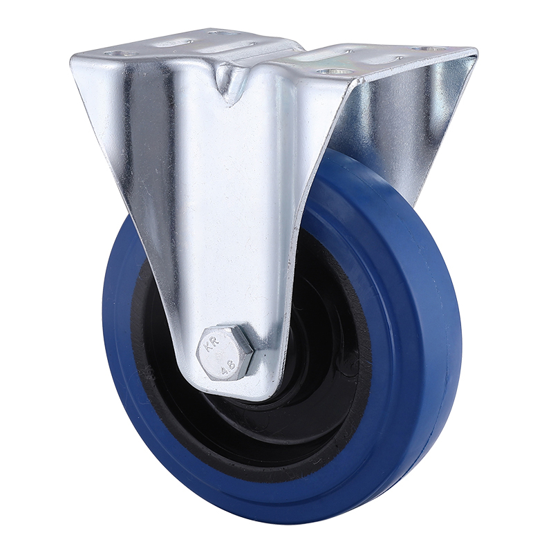 Excellent Quality Industrial Blue Elastic Rubber Rigid Castors Customize