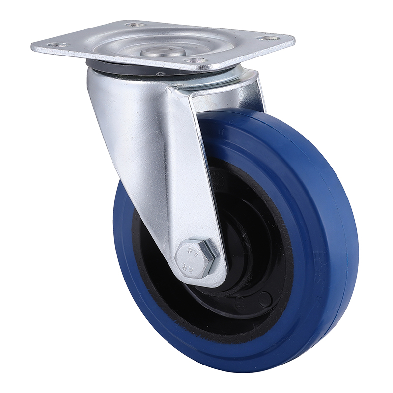 Best Industrial Blue Elastic Rubber Swivel Castors Manufacturer