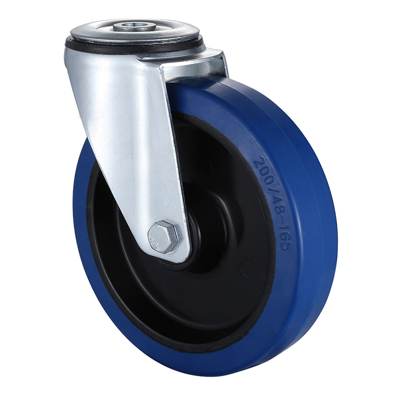 Best Industrial Blue Elastic Rubber Bolt Hole Castors China Supplier