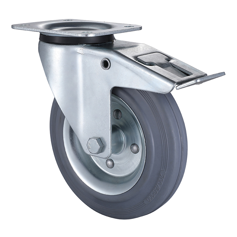 Top Industrial Grey Solid Rubber Castors Swivel Exporter