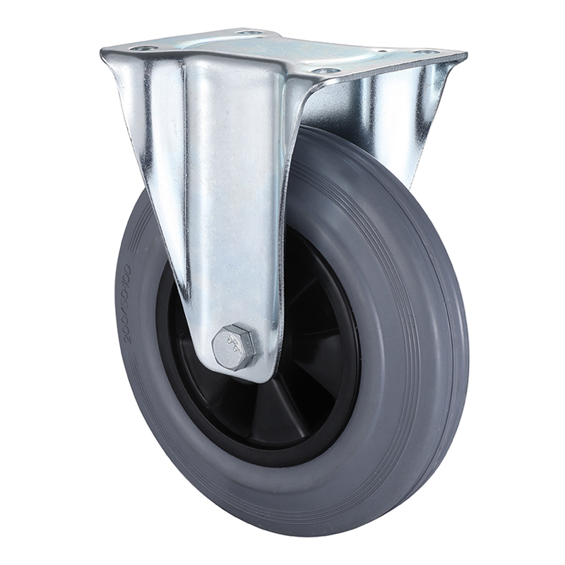 Best Industrial Grey Solid Rubber Fixed Castors Taishan Supplier