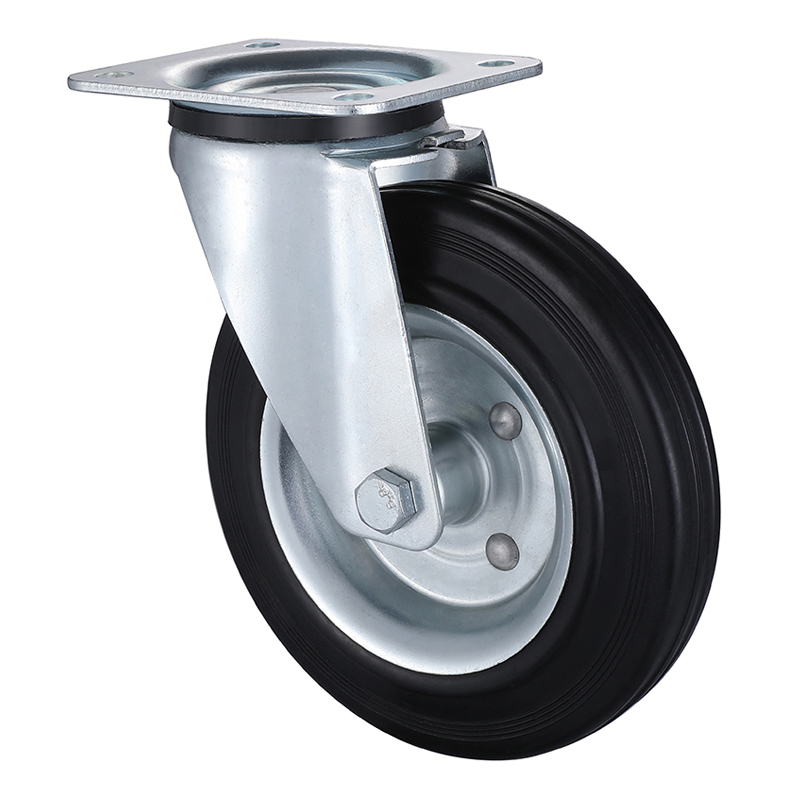 Best Industrial Black Solid Rubber Castors Swivel Taishan Manufacturer