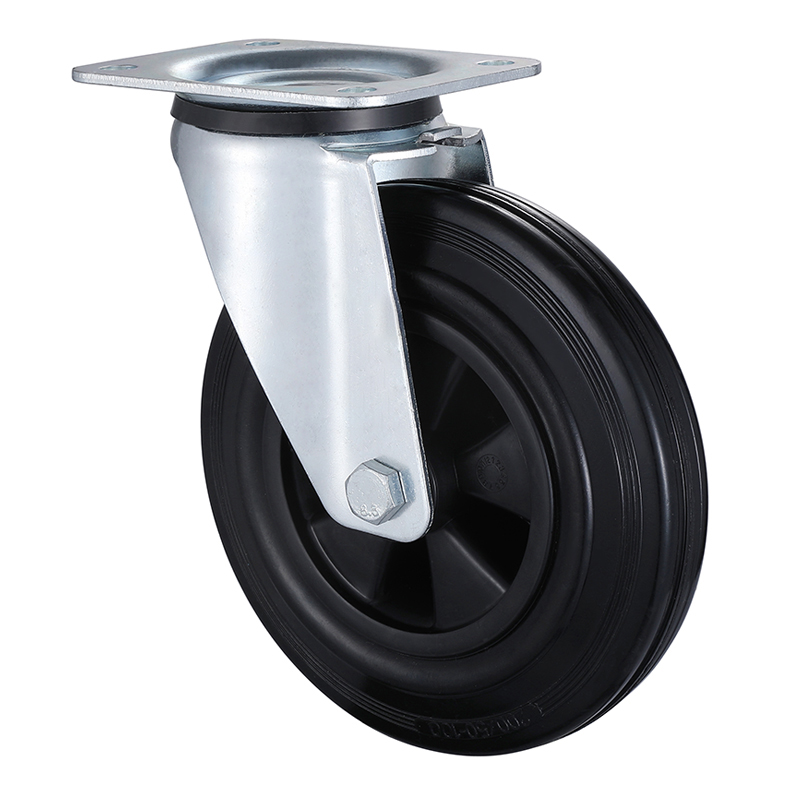 Taishan Manufacturer Industrial Black Solid Rubber Swivel Castors