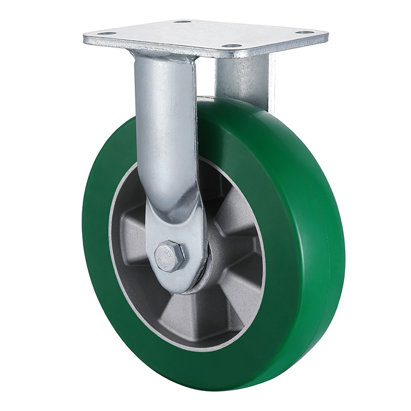 Excellent Quality Heavy Weight Green Elastic Polyurethane Fixed Castors from Leading Supplier