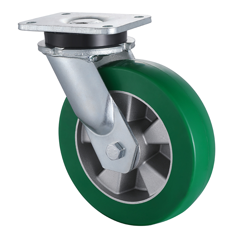 Industry Leading Heavy Weight Green Elastic Polyurethane Swivel Castor Wheels Supplier