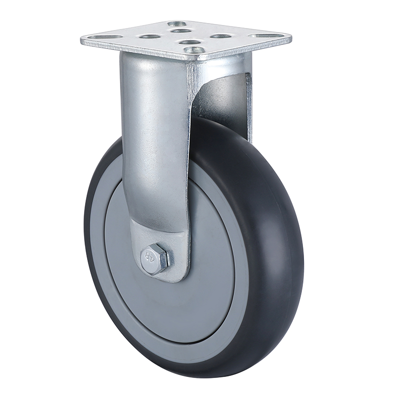 Fixed Grey Thermoplastic Rubber Institutional Castors with Threadguard