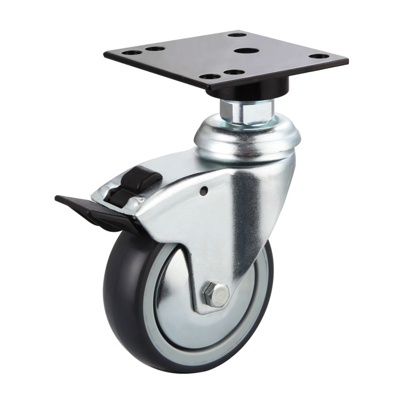 Total Braker Institutional Castors with Thermoplastic Rubber Wheel from China Supplier