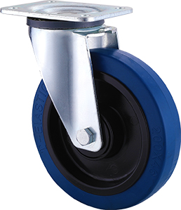 Industrial castors for carts and material-handling equipment