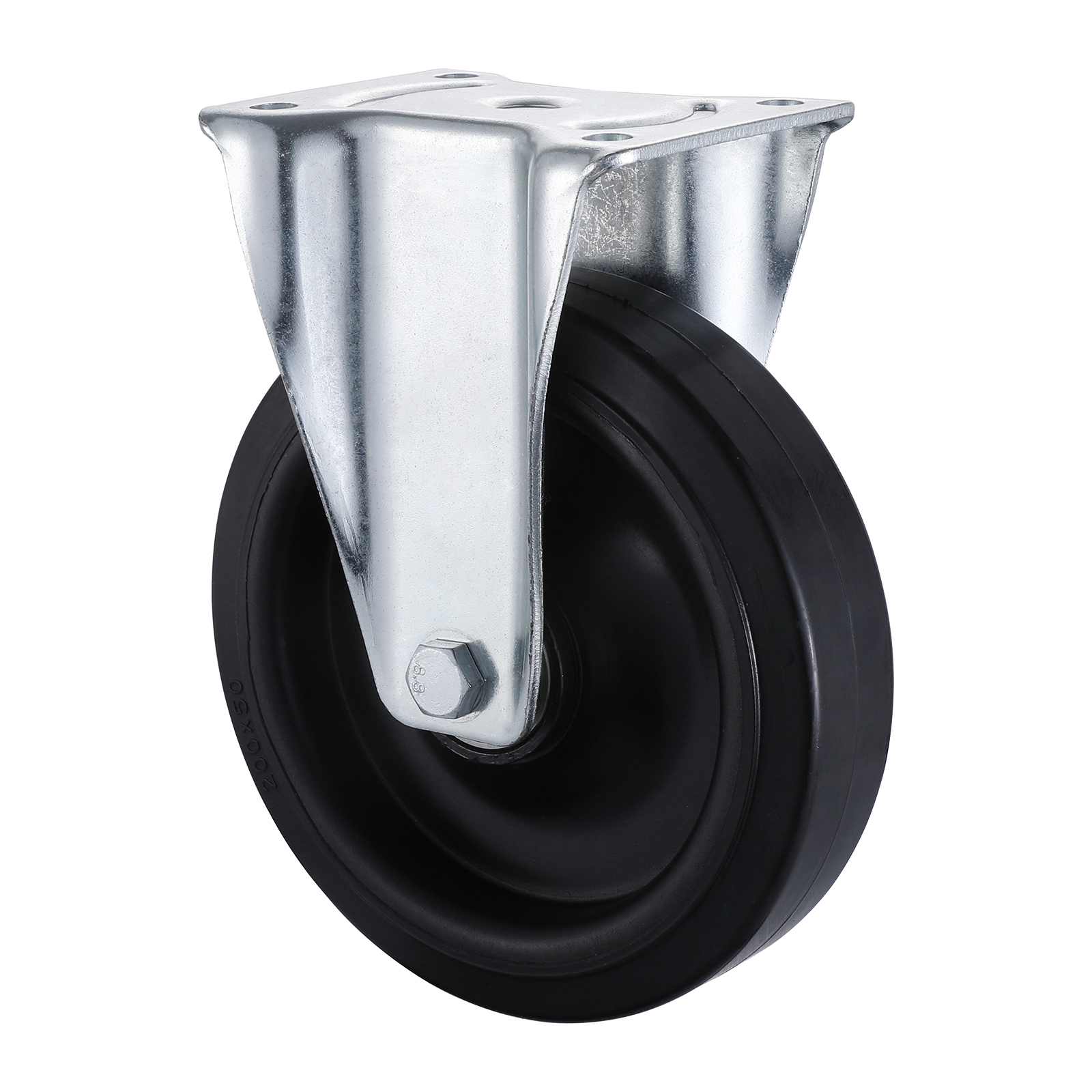 03 Series Heavy Duty Castors with ES Series Black Elastic Rubber Wheel Fixed Castors