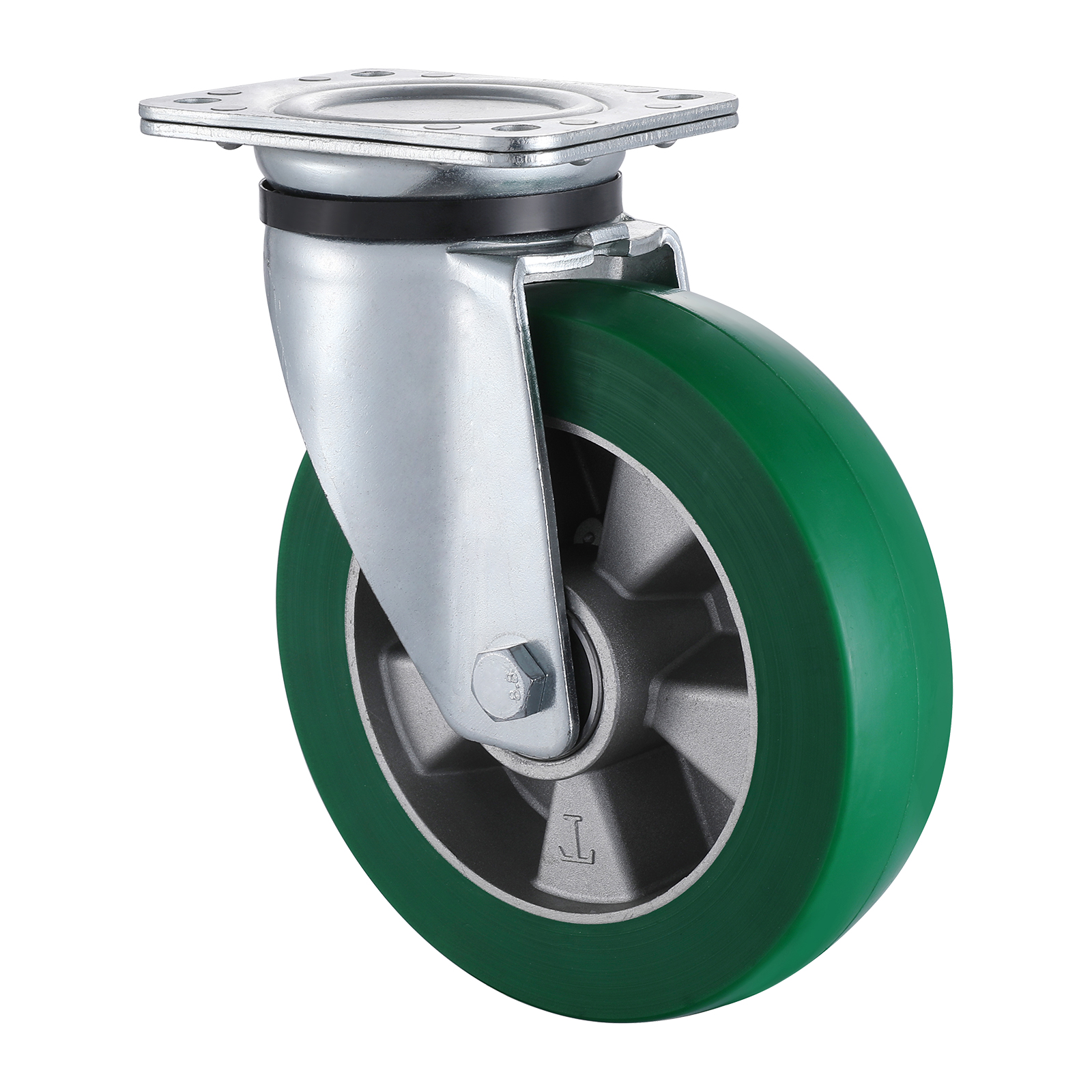 03 Series Heavy Duty Castors with UH Series Green Elastic Polyurethane Wheel Swivel Castors