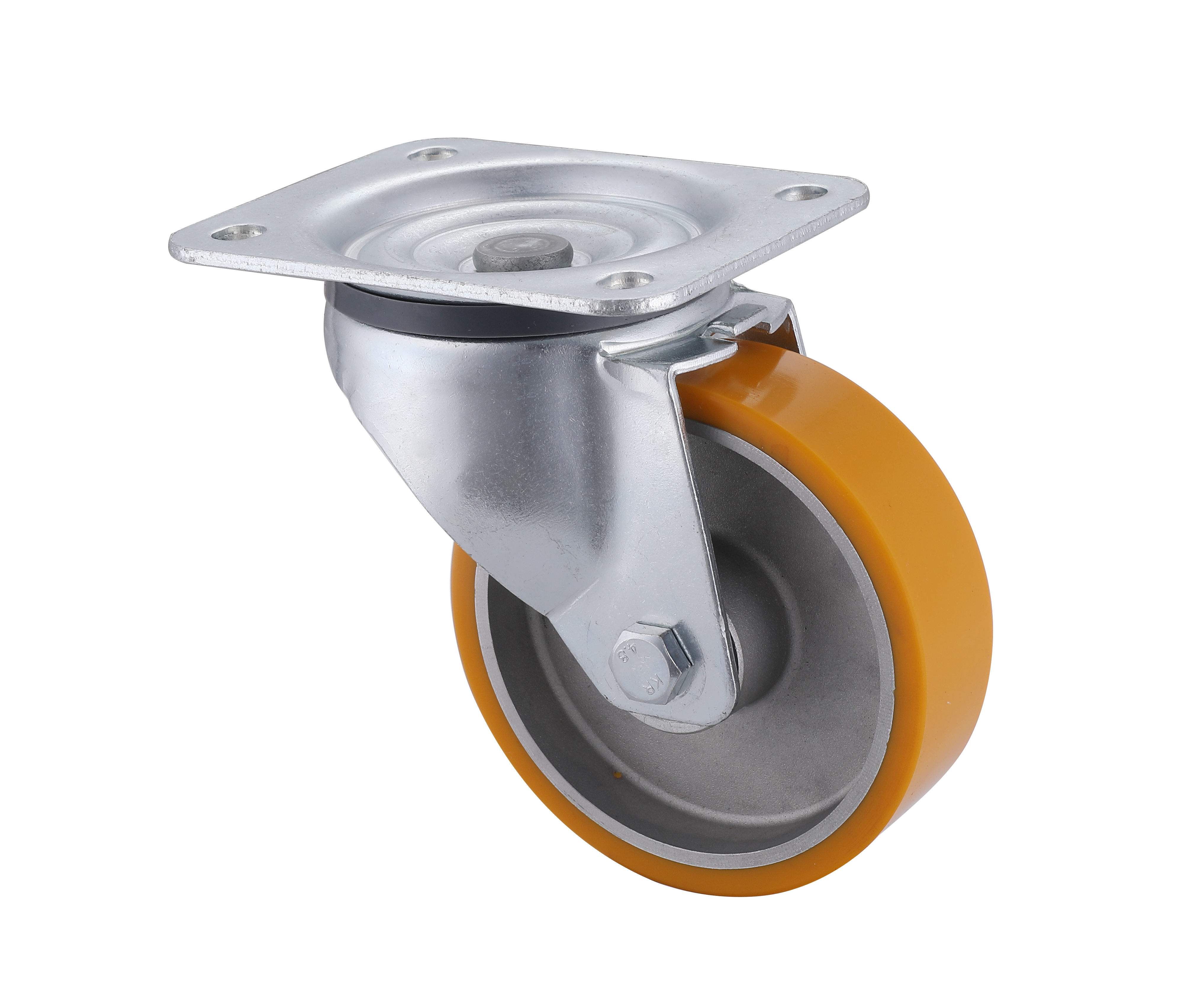 06 Series Industrial Castors with UA Series Yellow Polyurethane Wheel Swivel Castors