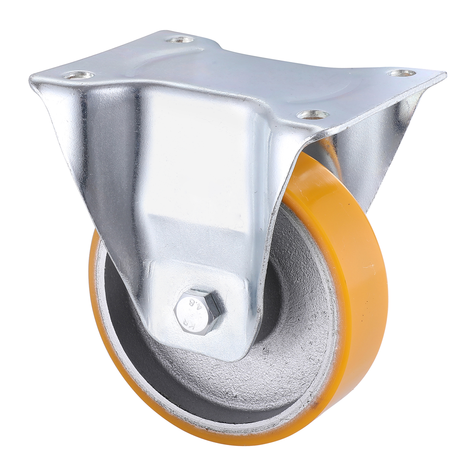 06 Series Industrial Castors with UI Series Yellow Polyurethane Wheel Fixed Castors