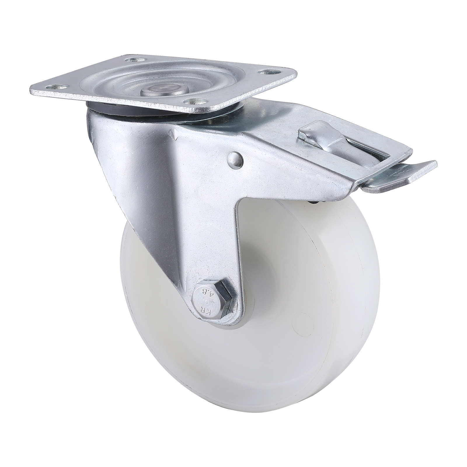 07 Series Industrial Castors with PA Series White Polyamide Wheel Swivel Castors with Total Brakes