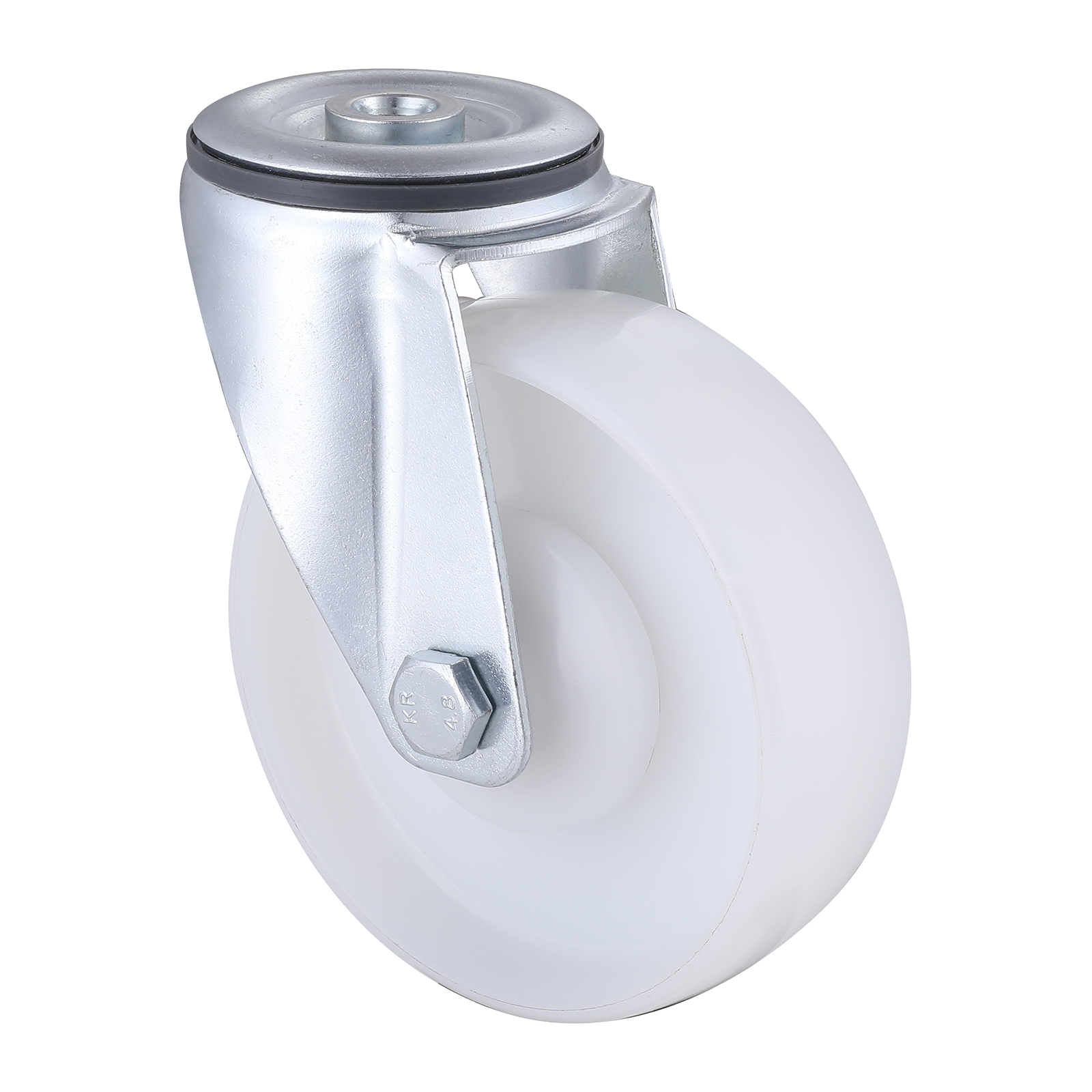 07 Series Industrial Castors with PA Series White Polyamide Wheel1 Bolt Hole Castors
