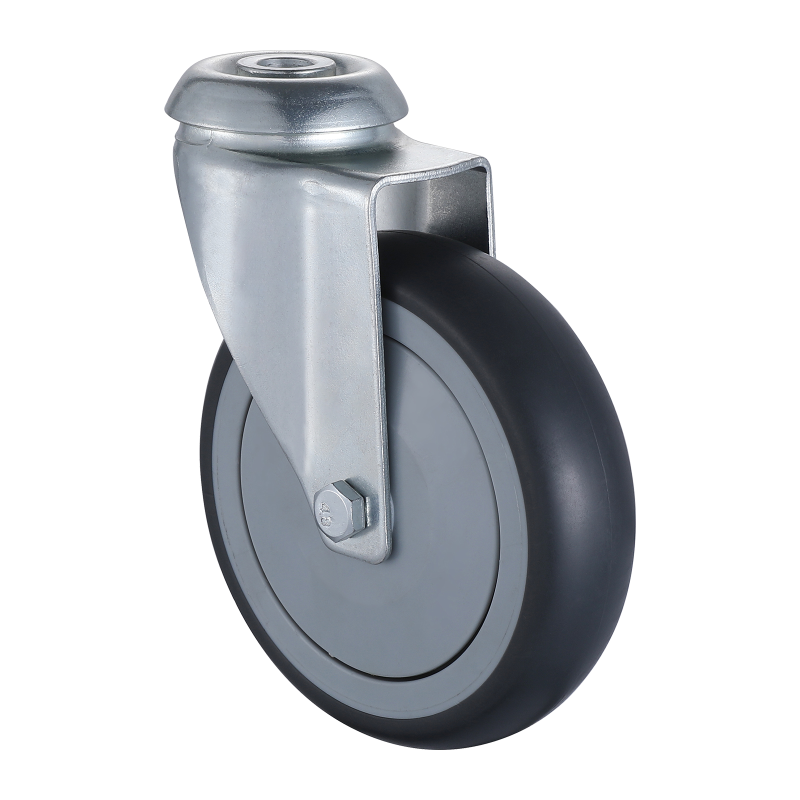 18 Series Institutional Castors with TP Series Thermoplastic Rubber Wheel1 Bolt Hole Castors