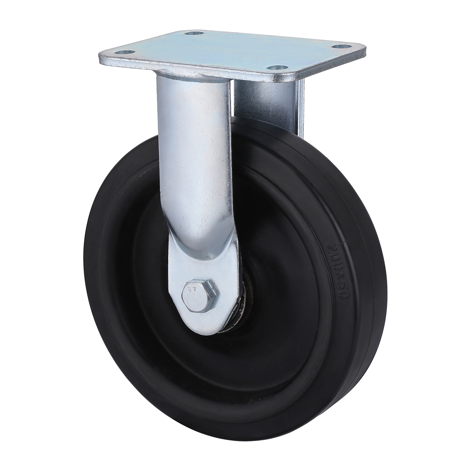 23 Series Heavy Duty Castors with ES Series Black Elastic Rubber Wheel Fixed Castors