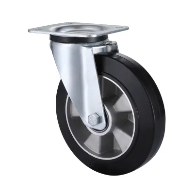 09 Series Industrial Castors with EA Series Black Elastic Rubber Wheel Swivel Castors