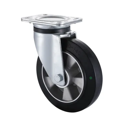 03 Series Heavy Duty Castors with EA Series Black Elastic Rubber Wheel Swivel Castors