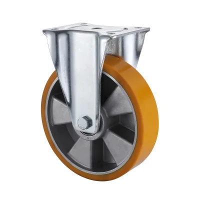 03 Series Heavy Duty Castors with UA Series Yellow Polyurethane Wheel Fixed Castors