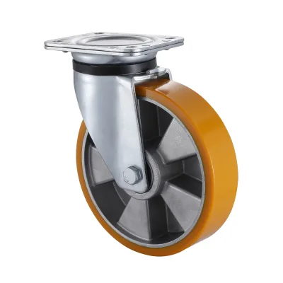 03 Series Heavy Duty Castors with UA Series Yellow Polyurethane Wheel Swivel Castors