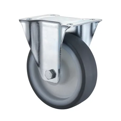 03 Series Heavy Duty Castors with UM Series Grey Thermoplastic Polyurethane Wheel Fixed Castors