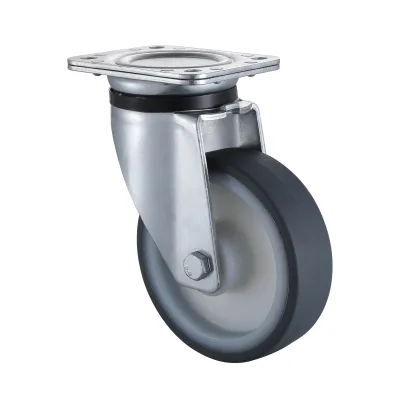 03 Series Heavy Duty Castors with UM Series Grey Thermoplastic Polyurethane Wheel Swivel Castors