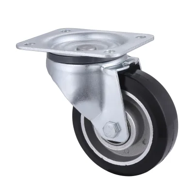 06 Series Industrial Castors with EA Series Black Elastic Rubber Wheel Swivel Castors