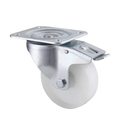 06 Series Industrial Castors with PA Series White Polyamide Wheel Swivel Castors with Total Brakes