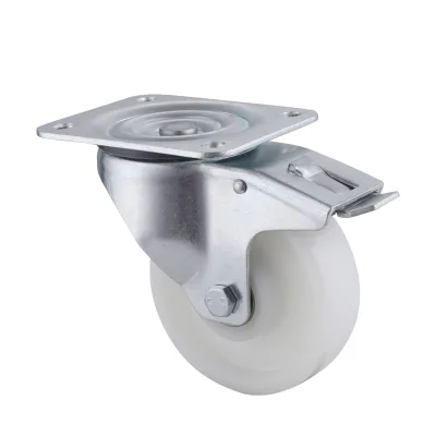 06 Series Industrial Castors with PH Series White Polyamide Wheel Swivel Castors with Total Brakes