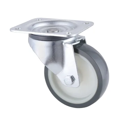 06 Series Industrial Castors with UP Series Grey Thermoplastic Polyurethane Wheel Swivel Castors