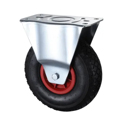 07/08 Series Industrial Castors with FP Series Black Pneumatic Rubber Wheel Fixed Castors