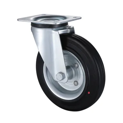 07 Series Heat-Resistant Castors with BM(HR) Series Black Heat Resistant Solid Rubber Wheel Swivel Castors