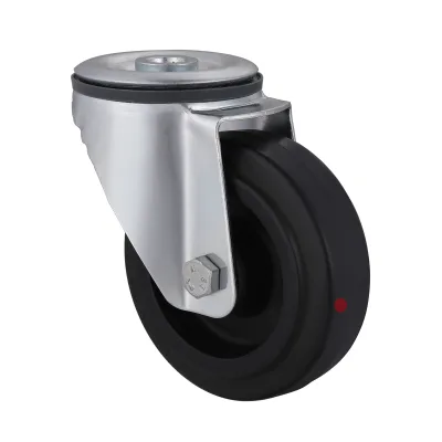 07 Series Heat-Resistant Castors with EP(HR) Series Black Heat Resistant Rubber Wheel Bolt Hole Castors