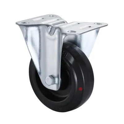 07 Series Heat-Resistant Castors with EP(HR) Series Black Heat Resistant Rubber Wheel Fixed Castors